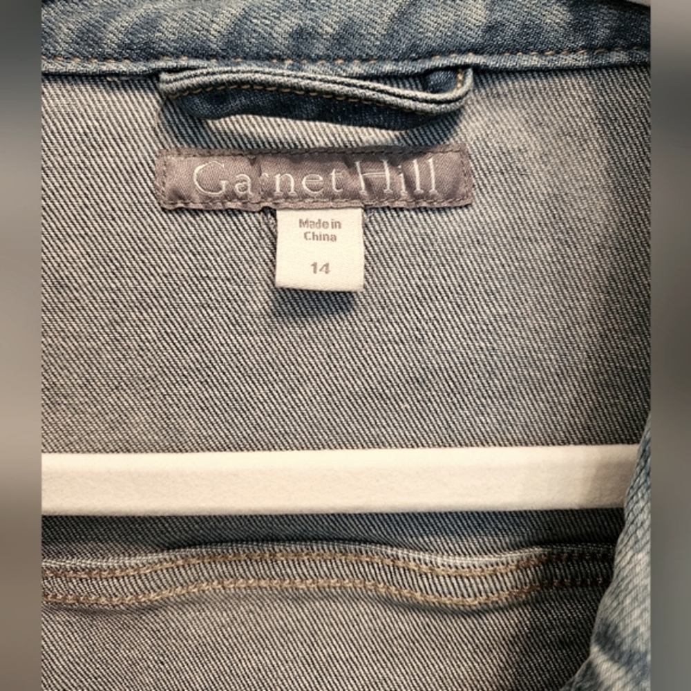 NWT-Garnet Hill Light Blue Denim Jean Jacket - Picture 2 of 10